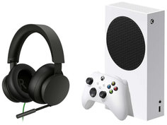 Игровая приставка Microsoft Xbox Series S 512Gb White RRS-00011 / RRS-00010 + Гарнитура Stereo Headset Black 8LI-00002