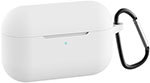 Чехол силиконовый Eva для наушников Apple AirPods Pro с карабином - белый (CBAP302W)