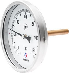 Термометр Росма БТ-51.211 D 100 мм, 0-160*C, L-200 мм, 1/2&quot; НР аксиальный/осевой