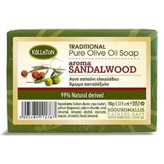 Мыло твердое KALLISTON Мыло Traditional Sandalwood натуральное оливковое САНДАЛОВОЕ ДЕРЕВО 100