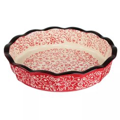 Форма для выпечки керамика, 22х4.5 см, круглая, красная, Millimi, 826-335