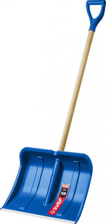 Лопата снеговая ЗУБР АЛЯСКА 500мм пластиковая с алюминиевой планкой, деревянный черенок, V-ручка