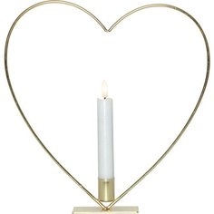 Светильник декоративный Свеча в сердце латунь, теплый белый, 28 х 28 см Star Trading