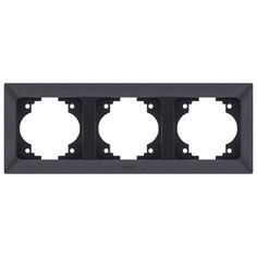 Рамки для розеток, выключателей, накладки декоративные рамка 3 поста NE-AD Aras горизонтальная металлик черный