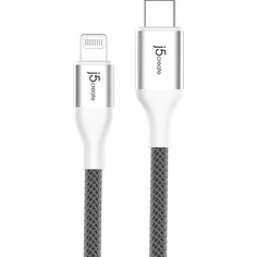 Кабель j5create JLC15W USB-C-Lightning 1.2 м, белый