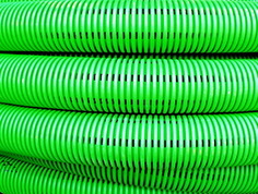 Труба DKC 140920 гибкая двустенная дренажная д.200мм, класс SN6, перфорация 360 град., 35м, цвет зеленый