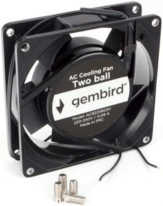 Вентилятор для корпуса Gembird AC9225B22H 92x92x25, AC, 220, подшипник, 2 pin, провод 30 см