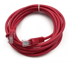 Кабель патч-корд U/UTP 5e кат. 3м Buro UTP-5E-3M-R литой (molded), 4 пары, 26AWG, CCA, красный