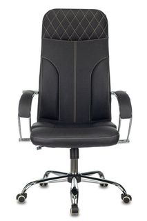 Кресло Бюрократ CH-608SL/ECO/BLACK руководителя, крестовина металл хром, эко.кожа, цвет: черный