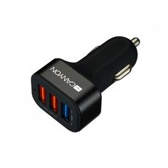 Зарядное устройство автомобильное Canyon C-07 CNE-CCA07B 3*USB, Quick Charger QC3.0, 2.1A, Smart IC, black/black metal