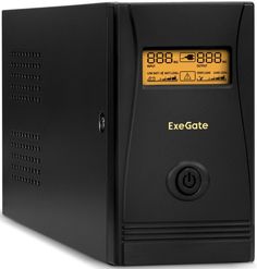 Источник бесперебойного питания Exegate SpecialPro Smart LLB-650.LCD.AVR.EURO.RJ.USB EP285581RUS 650VA/360W, LCD, AVR, 2*Schuko, USB, black