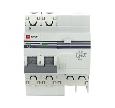 Автоматический выключатель дифф. тока (АВДТ) EKF DA2-16-30-pro 2п 4мод. C 16А 30мА тип AC 4.5кА АД-2 PROxima