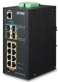 Коммутатор промышленный Planet IGS-5225-8P2S2X L2+ Industrial 8-Port 10/100/1000T 802.3at PoE + 2-Port 100/1000X SFP + 2-Port 10G SFP+ Managed Etherne