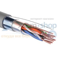 Кабель витая пара F/UTP 5e кат. 4 пары PROconnect 01-0152 24AWG(0.50 мм), медь, одножильный (solid), внутренний, PVC, серый, уп/305м