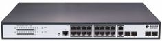 Коммутатор PoE BDCom S2520-P 16*GE PoE ports, 2*100/1000M SFP ports, 2*GE TX/SFP combo ports, standard AC220V power supply, 265W, thecooling fan, 1U,