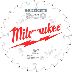 Диск пильный по дереву Milwaukee 216x30мм 24T (315)