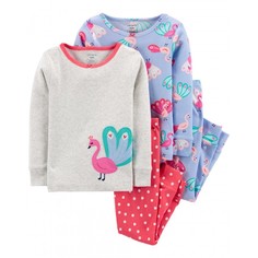 Домашняя одежда Carters Пижама для девочки с павлинами 2 шт.