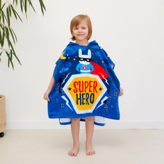 Полотенца Крошка Я Полотенце-пончо детское махровое Super Hero 120х60