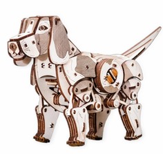 Сборные модели Eco Wood Art Конструктор деревянный 3D Механический щенок Puppy
