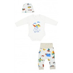 Комплекты детской одежды Panolino Комплект для мальчика (боди, штанишки, шапочка) PN14330
