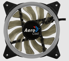 Вентилятор для корпуса AeroCool REV RGB 120x120x25мм, 16.8 млн. цветов, RGB подсветка в виде двойного кольца, 3-Pin, 1200об/мин, 41.3 CFM, 15.1 дБА
