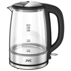 Чайник электрический JVC, JK-KE1806, 1.7 л, 2200 Вт, скрытый нагревательный элемент, стекло