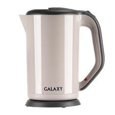 Чайник электрический Galaxy, GL0330, бежевый, 1.7 л, 2000 Вт, скрытый нагревательный элемент, пластик