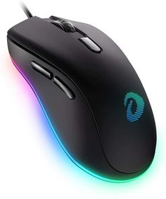 Мышь Dareu EM908 Black игровая, черная, DPI 600-10000, RGB, USB кабель 1,8м