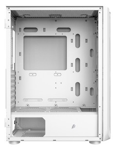 Корпус ATX 1STPLAYER FIREBASE X4 X4-WH-4F1-W белый, без БП, ,боковая панель закаленное стекло, USB 3.0, 2*USB 2.0, audio