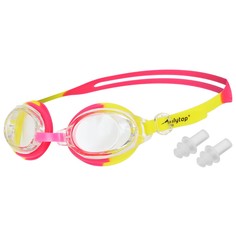Очки для плавания + беруши, цвет красный/жёлтый Onlytop