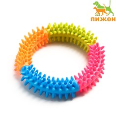 Игрушка жевательная для собак кусочек счастья, 12 см, разноцветная Пижон