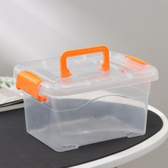 Контейнер пластиковый для хранения, 20×15×11 см, крышка с ручкой на защёлке, матовый NO Brand