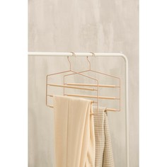 Вешалка для брюк и юбок многоуровневая savanna wood, 3 перекладины, 37×32×1,1 см, цвет розовый