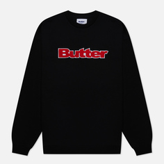 Мужская толстовка Butter Goods Chenille Logo Crew Neck, цвет чёрный, размер M