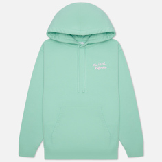 Мужская толстовка Maison Kitsune Mini Handwriting Loose Hoodie, цвет зелёный, размер XXS