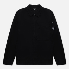 Мужская рубашка C.P. Company Heavy Popeline Emerized, цвет чёрный