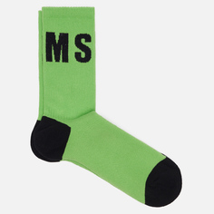 Носки MSGM Maxilogo Long, цвет зелёный, размер 40-46 EU
