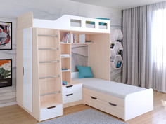 Кровати для подростков Подростковая кровать РВ-Мебель двухъярусная Астра 4 (дуб молочный)