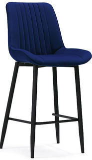 Барный стул Седа велюр синий / черный Bravo