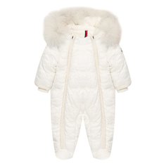 Пуховый комбинезон с мехом Moncler Enfant