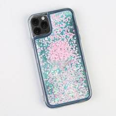 Чехол для телефона iphone 11 pro с блестками внутри flower Like me