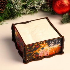 Салфетница квадрат подарки, 14х14х7,3 см NO Brand