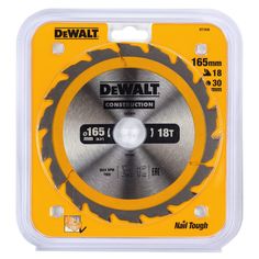 Диск пильный по дереву DeWalt CONSTRUCTION DT1936 165х30мм 18T