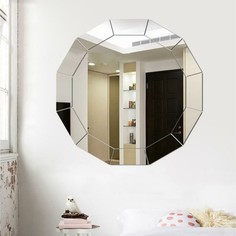 Зеркало настенное, наклейки интерьерные, зеркальные, декор на стену, панно 30 х 25 см NO Brand