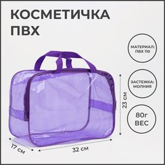 Косметичка на молнии, цвет фиолетовый NO Brand