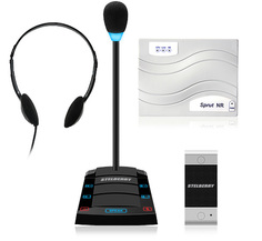 Переговорное устройство Stelberry SX-411 / 4 "клиент-кассир" (S-411 - 4шт) с режимом "симплекс", наушниками и системой записи переговоров
