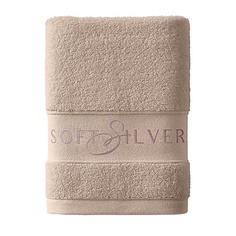 Полотенце SOFT SILVER Антибактериальное махровое полотенце универсальное 50х90 см. Цвет: «Песчаный берег» (бежевый)