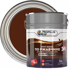 Грунт-эмаль по ржавчине 3в1 цвет коричневый 5 кг Profilux