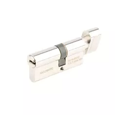 Цилиндр Apecs Pro, 37х31 мм, ключ/вертушка, цвет никель