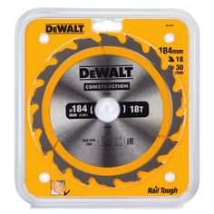 Диск пильный по дереву DeWalt CONSTRUCT DT1941 184х30мм 18T